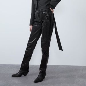 Zara waxed full length slim jeans